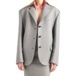 PRADA SINGLE BREASTED NAPPA LEATHER JACKET