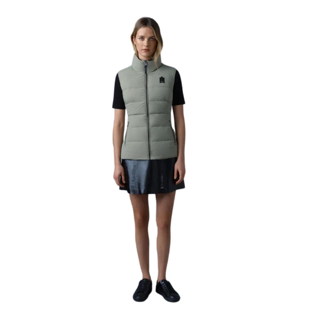 MACKAGE GISELA STRETCH LIGHT DOWN VEST WITH STAND COLLAR