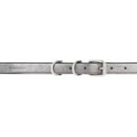 GIVENCHY VOYOU BELT IN LAMINATED LEATHER SILVERY GREY