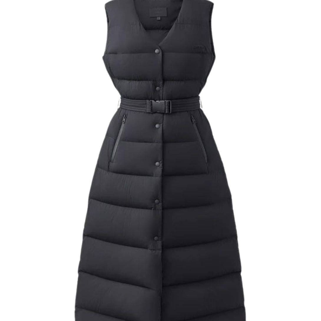 mackage misty-city sleeveless light down coat