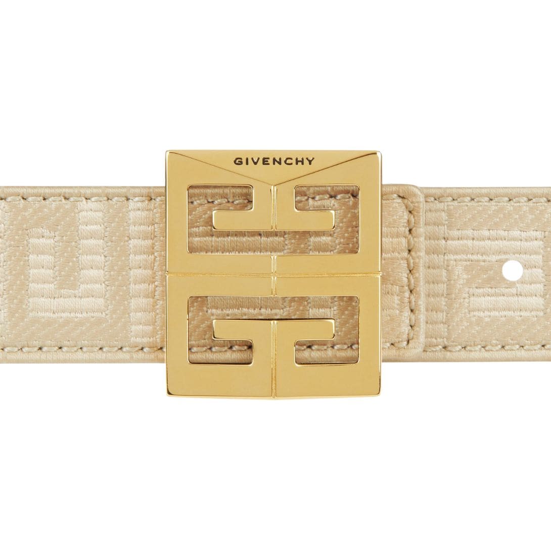 GIVENCHY 4G REVERSIBLE BELT IN COATED CANVAS NATURAL BEIGE