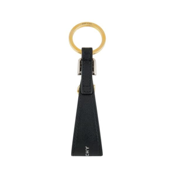 GIVENCHY VOYOU KEYRING IN METAL AND LEATHER BLACK