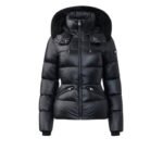 MACKAGE MADALYN LUSTROUS LIGHT DOWN JACKETWITH SHEARLING