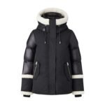 MACKAGE CYRAH ARCTIC TWILL DOWN JACKET WITH SHEARLING TRIM