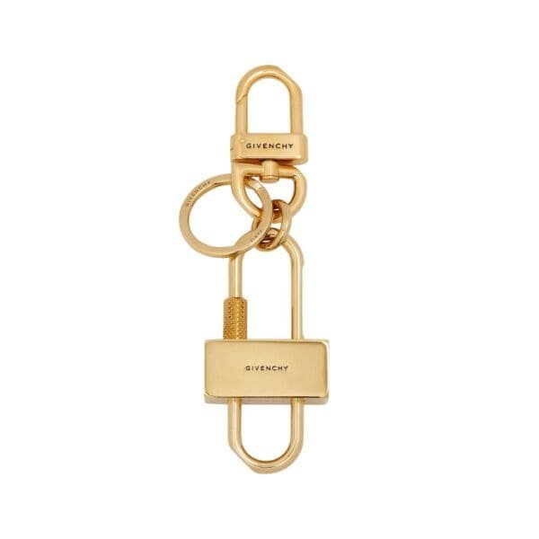 GIVENCHY PADLOCK KEYRING IN METAL GOLDEN YELLOW