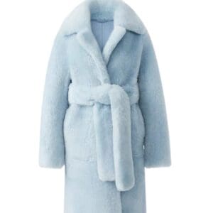 MACKAGE ETIENNE SHEARLING COAT WITH BELT