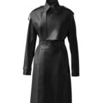 mackage adriana calfskin trench coat with belt