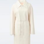 mackage glory calfskin trench coat with waist drawcord