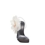MAGDA BUTRYM ORGANZA FLOWER PVC SANDALS IN BLACK PINK