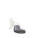 MAGDA BUTRYM ROSE PVC FLAT SANDALS IN BLACK CREAM
