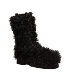 MAGDA BUTRYM SHEARLING COMBAT BOOTS IN BLACK