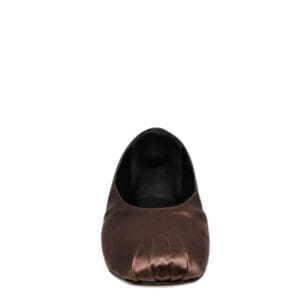 MAGDA BUTRYM SATIN BALLET FLATS IN CHOCOLATE