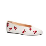 MAGDA BUTRYM SATIN BALLET FLATS IN CREAM