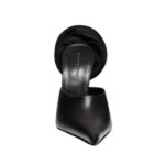 MAGDA BUTRYM POINTED FLOWER MULES IN BLACK LEATHER