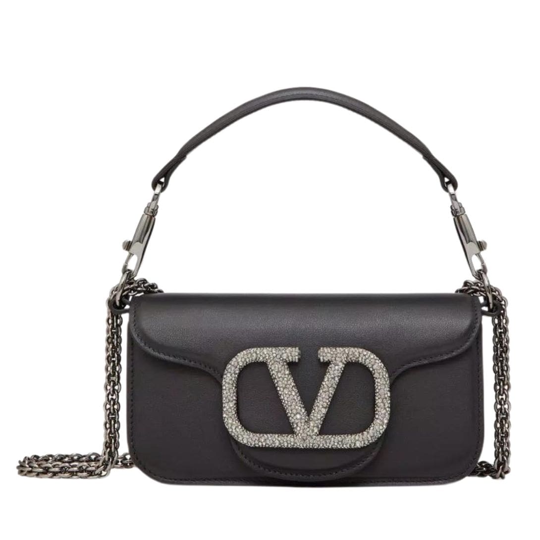 VALENTINO GARAVANI LOCÒ SMALL SHOULDER BAG WITH JEWEL LOGO