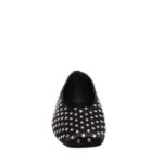 MAGDA BUTRYM SATIN BALLET FLATS IN BLACK CRYSTALS