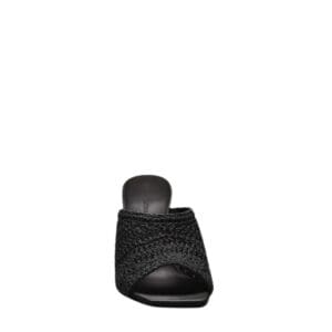 MAGDA BUTRYM CROCHET MULE HEELS IN BLACK