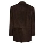 MAGDA BUTRYM SUEDE CAR JACKET IN BROWN