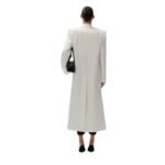 MAGDA BUTRYM CLASSIC DOUBLE BREASTED SILK COAT IN CREAM