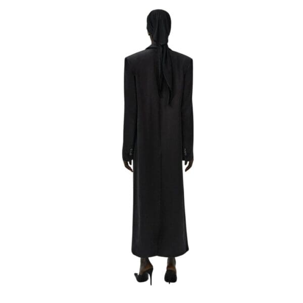 MAGDA BUTRYM CLASSIC DOUBLE BREASTED SILK COAT IN BLACK