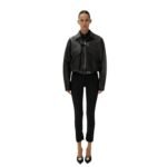 MAGDA BUTRYM VINTAGE BOMBER JACKET IN BLACK LEATHER