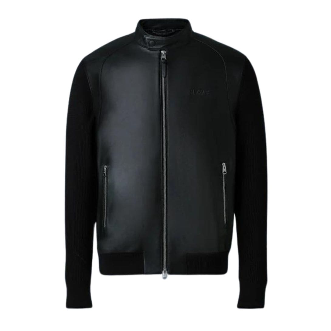 mackage dominic knit mixed-media jacket