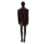 MAGDA BUTRYM LEATHER CAR JACKET IN BURGUNDY