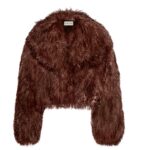 MAGDA BUTRYM SHORT SHAG SHEARLING COAT IN BROWN