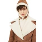 MAGDA BUTRYM LONG SHEARLING BELTED COAT IN BEIGE