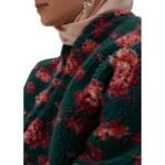 MAGDA BUTRYM OVERSIZED FLEECE IN DARK GREEN FLORAL PRINT