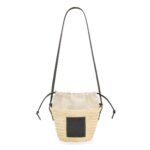 LOEWE BUCKET BAG WITH DRAWSTRING IN PALM LEAF AND CALFSKIN
