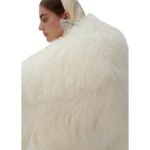 MAGDA BUTRYM SHORT SHAG SHEARLING COAT IN CREAM