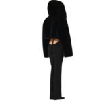 MAGDA BUTRYM FAUX FUR HOODED JACKET IN BLACK