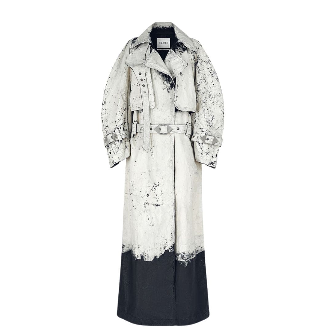 THE ATTICO WHITE AND BLACK TRENCH