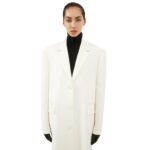 MAGDA BUTRYM SINGLE BREASTED LONG WOOL COAT IN CREAM
