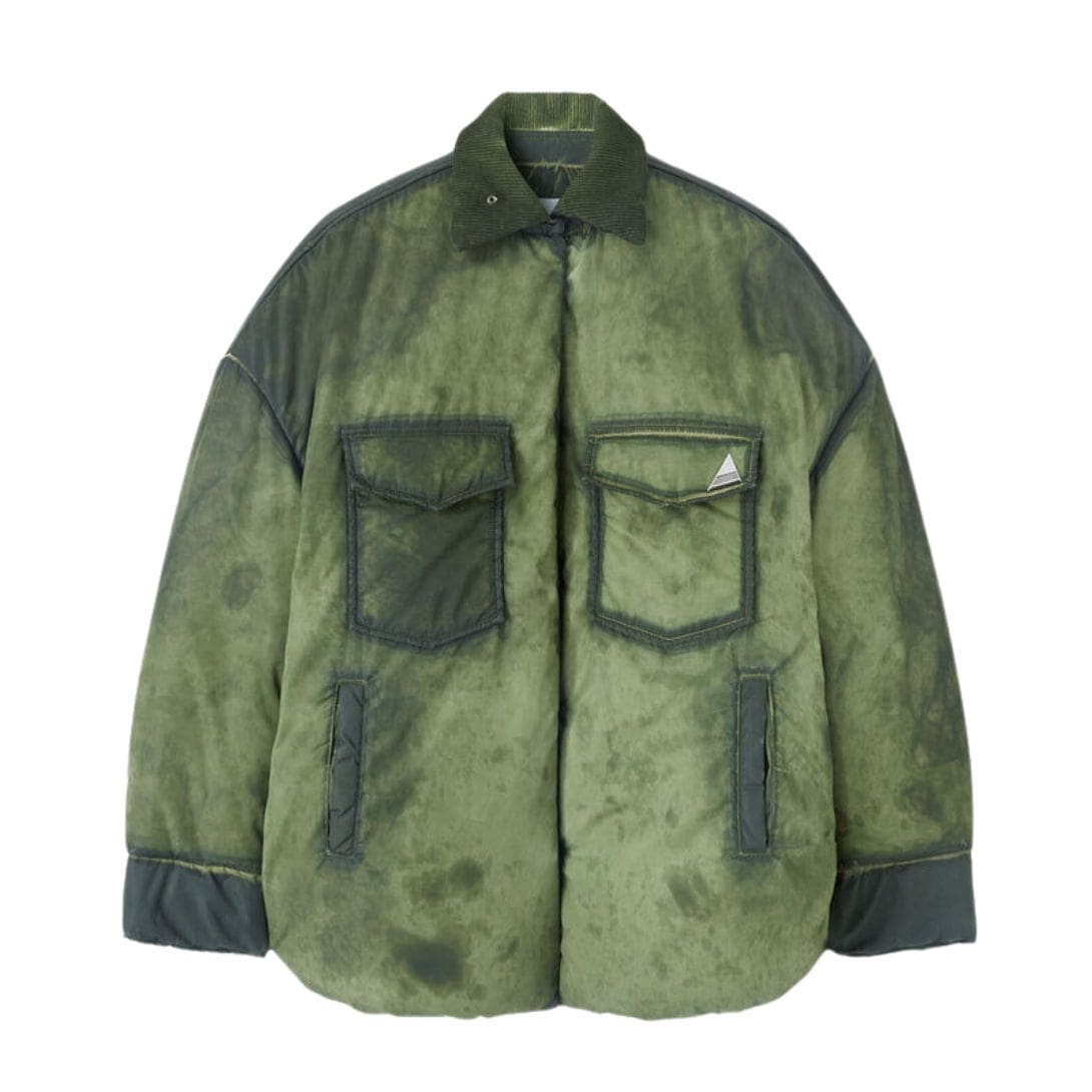 THE ATTICO MILITARY GREEN SHORT COAT NYLON