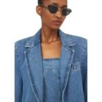 MAGDA BUTRYM BUTTON DOWN DENIM COAT IN BLUE