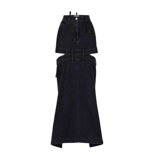 THE ATTICO BLACK MIDI SKIRT