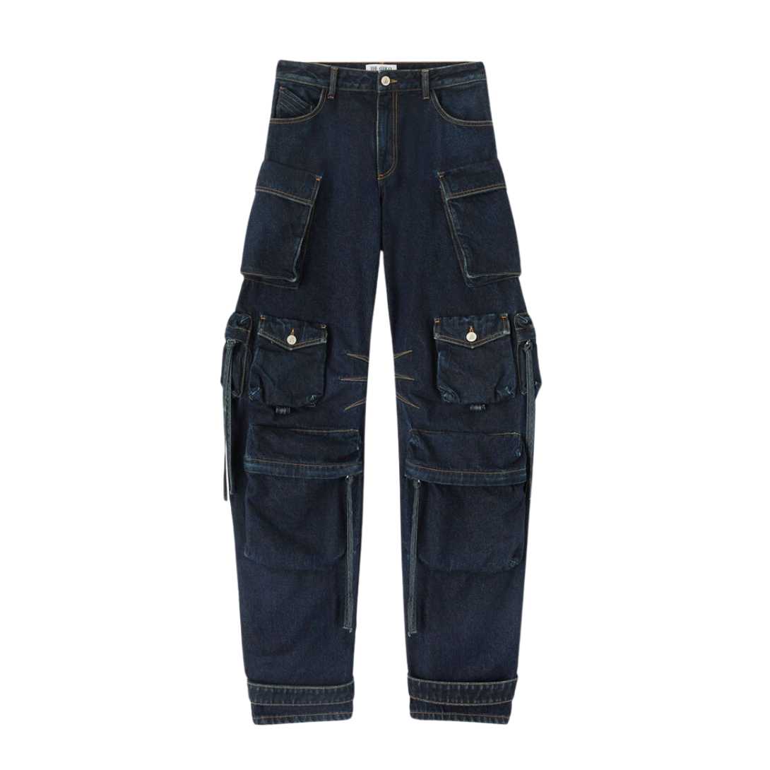 THE ATTICO FERN DARK BLUE LONG PANTS