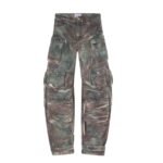 THE ATTICO FERN STAINED GREEN CAMOUFLAGE LONG PANTS