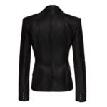 MAGDA BUTRYM FITTED LEATHER BLAZER IN BLACK