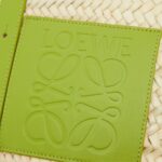 LOEWE BASKET BAG IN PALM LEAF AND CALFSKIN