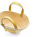 LOEWE BASKET BAG IN PALM LEAF AND CALFSKIN