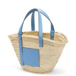 LOEWE BASKET BAG IN PALM LEAF AND CALFSKIN