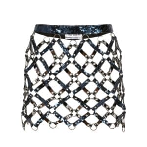 THE ATTICO NAVY BLUE MIDI SKIRT