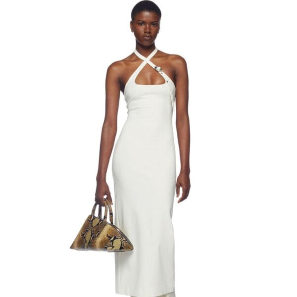 the attico white midi dress