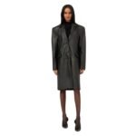 MAGDA BUTRYM OVERSIZES CLASSIC MIDI COAT IN BLACK LEATHER
