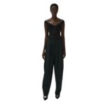 MAGDA BUTRYM TAPERED COTTON TROUSERS IN BLACK