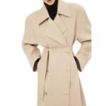 MAGDA BUTRYM CASHMERE WRAP COAT IN BEIGE