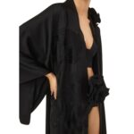 MAGDA BUTRYM SILK EMBROIDERED KIMONO IN BLACK